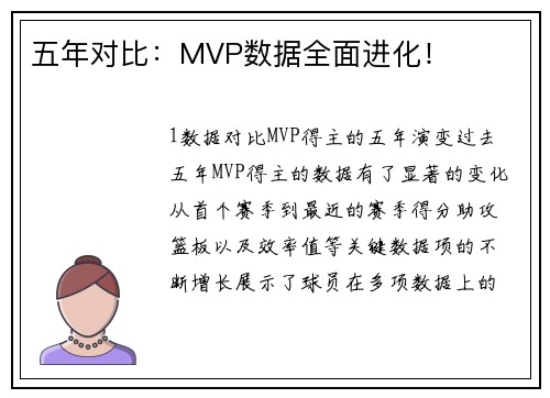 五年对比：MVP数据全面进化！